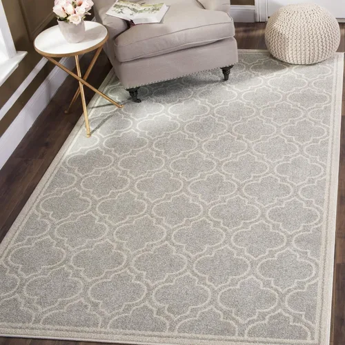 Vista 38 de Safavieh Amherst Collection Tapete AMT412A para interiores/exteriores de color marfil y verde claro, Polipropileno