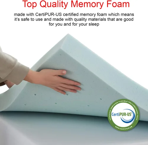 Vista 4 de Empyrean Bedding Mattress Topper - 3 Inch Memory Foam Mattress Topper, Gel Infused Cooling Mattress Pad, California King Size.