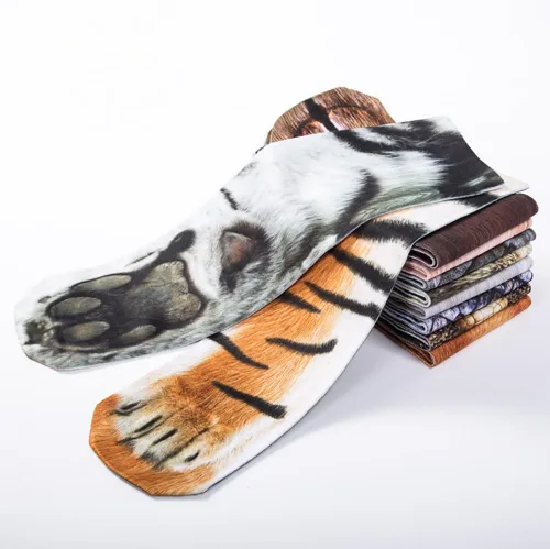 Vista 2 de Calcetines con diseño de pata de animal, divertidos regalos de Navidad, para adultos, hombres, mujeres, adolescentes, niños, regalos de broma
