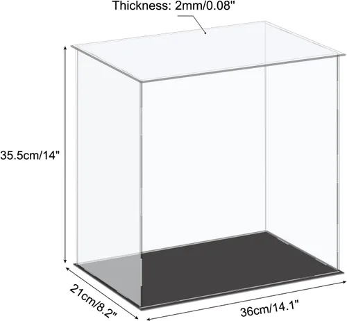 Vista 2 de MECCANIXITY Caja de Exhibición de Acrílico Caja de Plástico Cúbica Caja de Almacenamiento Transparenta Pequeña Montaje a Prueba de Polvo Vitrina