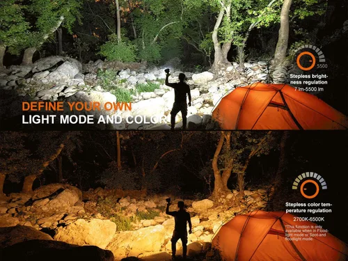 Vista 3 de CP50R - Linterna recargable de 5500 lúmenes, proyector y reflector de 5500 lúmenes, LED multicolor, temperatura de color ajustable, haz de 492