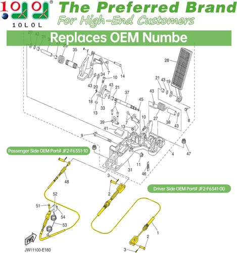 Vista 3 de 10L0L Juego de cables de freno de carrito de golf 2 piezas para Yamaha G8 G14 G16 G19 G20 G22 Gas y eléctrico Reemplaza el lado del pasajero OEM