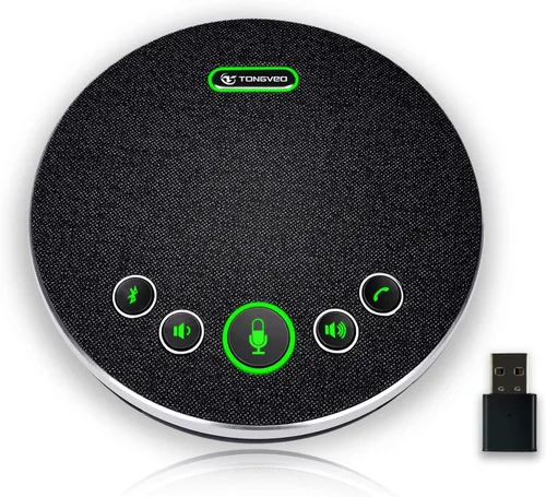 Vista 11 de TONGVEO Altavoz y micrófono de conferencia 2 en 1, altavoz inalámbrico Bluetooth Daisy Chain con micrófonos omnidireccionales de 360° conexión