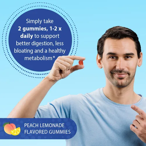 Vista 6 de Florastor - Gomitas prebióticas y probióticas con vitamina B12, 56 gomitas