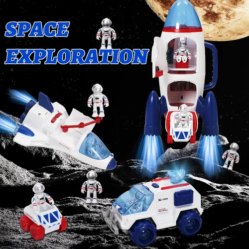 Vista 2 de Jomifin Transbordador espacial de juguete con luces y sonido, juego
