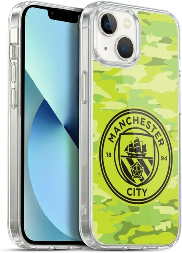 Vista 196 de Head Case Designs Funda de gel con licencia oficial del Manchester City Man City FC Blue Moon Badge Camou [protección de grado militar] compatible