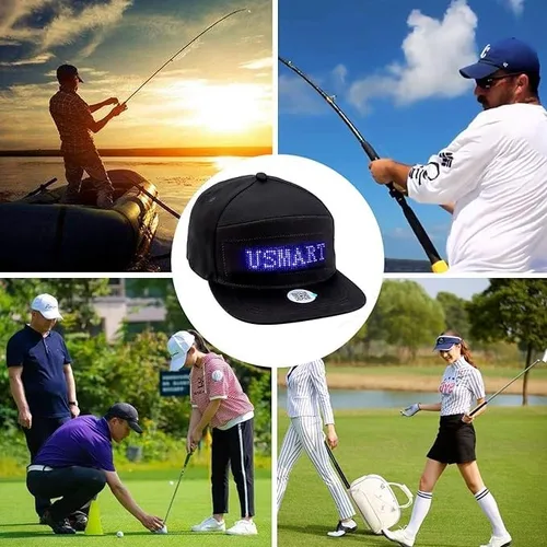Vista 7 de Sombrero LED animado Bluetooth personalizado texto animación graffiti tapas LED programables para hip hop baile calle fiesta bar regalos
