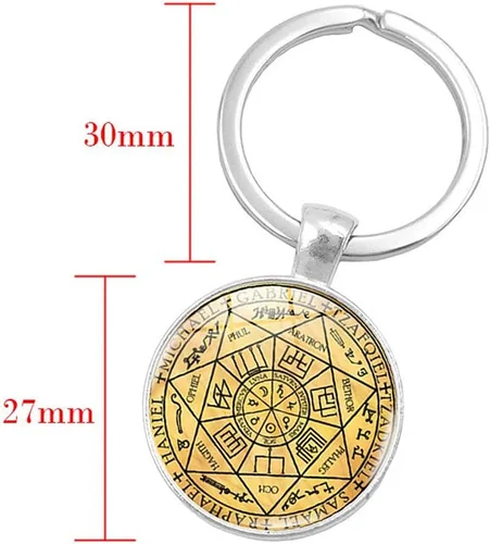 Vista 2 de The Seals of Seven Arcángeles, llavero de oración religiosa para la Biblia, talismán, amuleto para llaves de bendición para mujeres y hombres