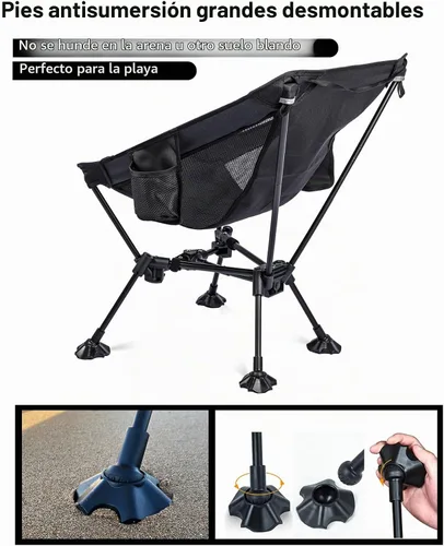 Vista 4 de WildCall Silla de camping plegable ligera, silla antihundimiento