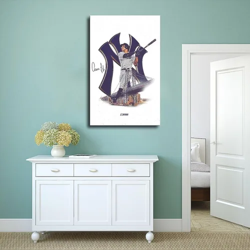 Vista 4 de LVTFCO Aaron - Póster de juez para niños, para dormitorio, béisbol, papel firmado, arte de pared, estilo sin marco, 12 x 18 pulgadas (11.8 x 17.7 in)