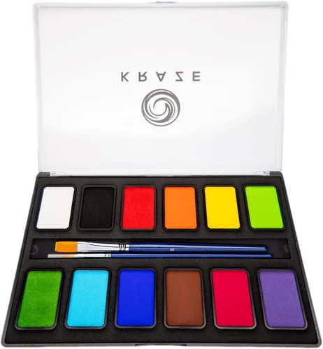 Vista 10 de Kraze FX Splash Glam - Paleta metálica de 6 colores para tartas divididas (6 gm) con pincel, activada por agua, hipoalergénica, segura, no tóxica