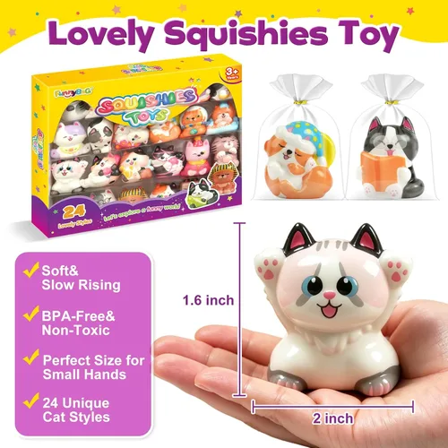 Vista 7 de FUNNYB&G Juguetes esponjosos para gatos para niños, paquete de 24 juguetes