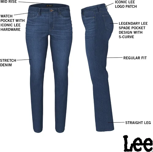 Vista 5 de Lee Jeans de pierna recta de ajuste regular para mujer Belladona
