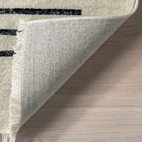 Vista 8 de nuLOOM - Alfombra con Borlas Performance Keeva Beige/Marfil, 5' x 7'10", Abstracta, Suave y Acogedora, Alta Resistencia al Tráfico, Resistente a