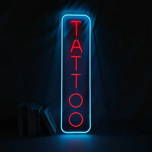 Vista 2 de El tatuaje llevó la muestra de neón de la tienda, muestra del estudio del tatuaje, signo del salón de belleza, muestra de neón del logotipo