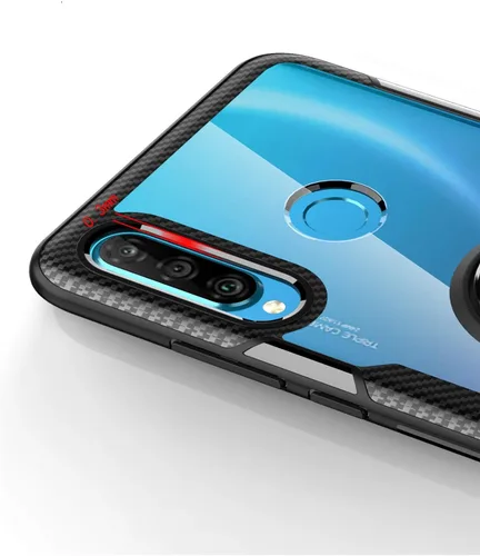 Vista 9 de SORAKA Funda transparente para Huawei P30 Lite con soporte de anillo, funda delgada transparente de policarbonato duro para Huawei P30 Lite