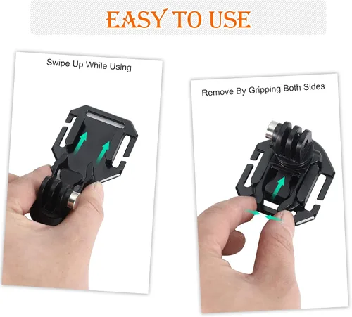 Vista 5 de MOLLE - Chaleco táctico con base de conexión, hebilla colgante, soporte Molle con tornillo giratorio de 360 grados, kit de casco para GoPro