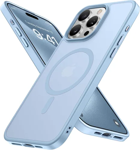 Vista 146 de miracase Funda magnética para iPhone 12/12 Pro (compatible con MagSafe), protección de grado militar, a prueba de golpes, antihuellas, translúcida