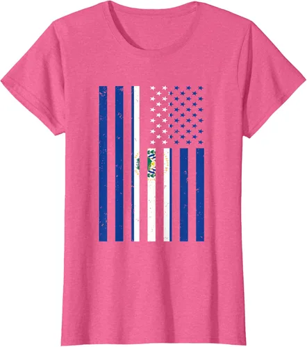 Vista 48 de El Salvador Shirt - El Salvador USA America Flag Men Women T-Shirt