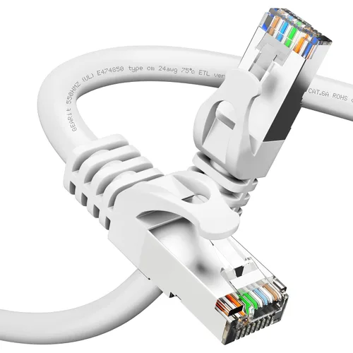 Vista 8 de GEARit Cable Ethernet Cat6A (1 pie, paquete de 5, negro) SSTP blindado sin enganches de 10 Gbps, cable Ethernet blindado SFTP, 26AWG 4 pares