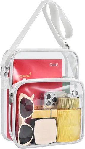 Vista 9 de MAY TREE Clear Messenger Bag Stadium Approved Clear Bag Purse for Stadium Events Concert Sport Work