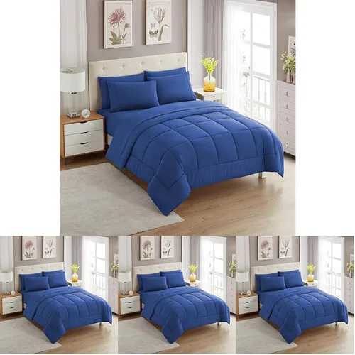 Vista 78 de Sweet Home Collection Juego de edredón de 7 piezas de color sólido para todas las estaciones, manta alternativa de plumón suave y lujosas sábanas