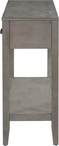Vista 9 de Mesa consola moderna, mesa de sofá con 3 cajones y 1 estante, mesa de entrada para entrada, pasillo, sala de estar, vestíbulo, pasillo