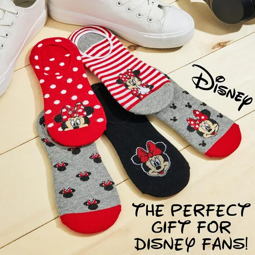 Vista 3 de Disney Calcetines tobilleros para mujeres y adolescentes que no se ven