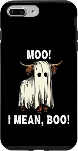 Vista 12 de iPhone 16 Funny Ghost Highland Cow Halloween Moo I Mean Boo Men Women Case