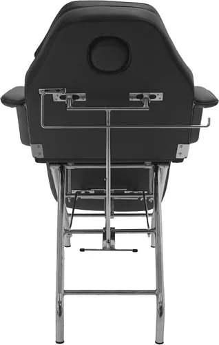 Vista 3 de Mesa básica para masajes faciales y masajes con taburete., Negro