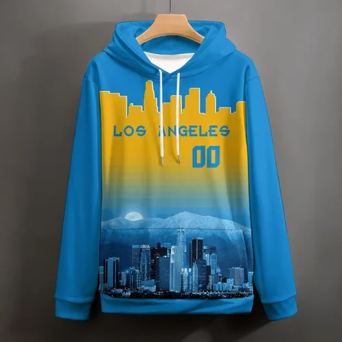 Vista 121 de Custom Football Hoodies City Night Skyline Personalized Sweatshirt Name Number Fan Gift Pullover for Men Women Youth