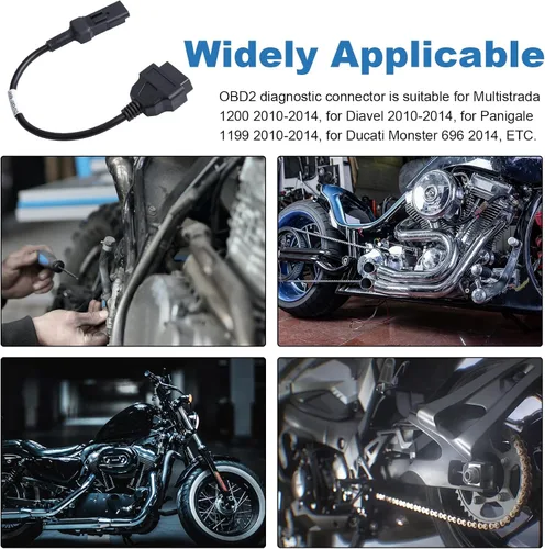 Vista 6 de Cable adaptador de 4 pines a 16 pines macho a OBD2 hembra diagnóstico de fallas de motor OBD2 y detector se adapta a Du-ca-ti Dduu-CAA-ttii Motorcy
