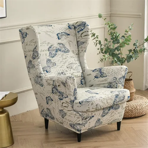 Vista 153 de Eco-Ancheng Funda para silla Wingback, 2 piezas, respaldo de ala, fundas de elastano para sillón con respaldo de ala, fundas para sillón con parte