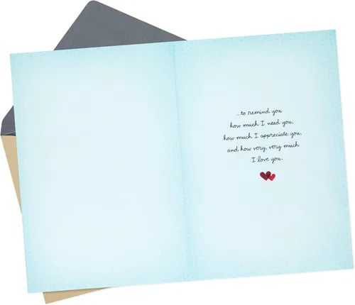 Vista 2 de Hallmark Tarjeta de amor (corazón en sobre) para aniversario, cumpleaños romántico, día más dulce