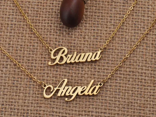 Vista 2 de HUAN XUN Collar personalizado con mi nombre para mujer