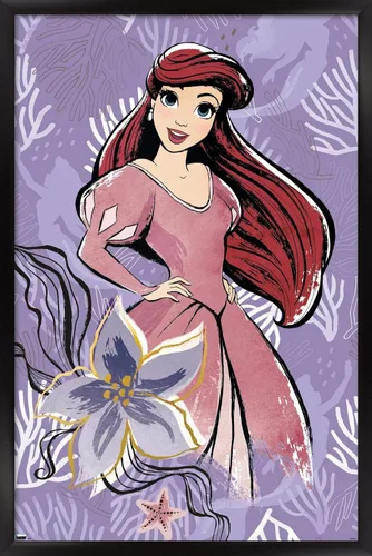 Vista 8 de Disney Ultimate Princess Celebration - Póster de pared de Ariel, 22.4 pulgadas de largo x 14.7 pulgadas, versión enmarcada en madera de granero
