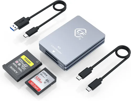 Vista 8 de Lector multitarjeta USB3.0, SD/TF/CF/Micro SD/XD/MS 7 en 1 rápido lector de tarjetas de memoria de 5 Gbps, escritor/concentrador para SD SDXC SDHC