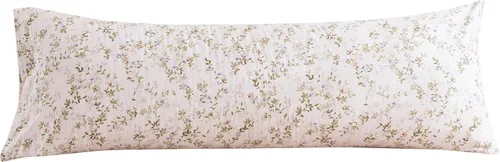 Vista 32 de ECOCOTT Juego de 2 fundas de almohada florales de tamaño estándar, 100% algodón lavado con cierre de sobre, fundas de almohada estampadas de flores