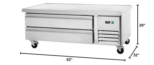 Vista 5 de Arctic Air ARCB60 - Base de chef refrigerada con dos cajones de 62 pulgadas, 115 V, acero inoxidable