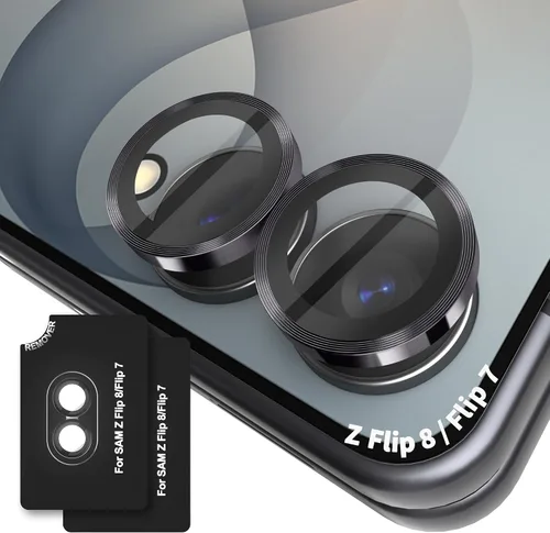 Vista 51 de Orzero Protector de lente de cámara para Samsung Galaxy Z TirFold/Fold 7, [EZ Install] [compatible con fundas] cubierta de lente de anillo de Negro