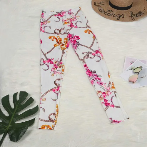 Vista 4 de Conjunto de 2 piezas para mujer con estampado floral, cárdigan de manga larga y pantalones largos