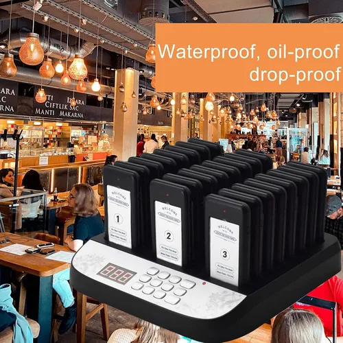 Vista 7 de Sistema de localización de restaurantes 24 zumbadores de distanciamiento social Zumbador inalámbrico Llamadas Invitado Waitin con vibración
