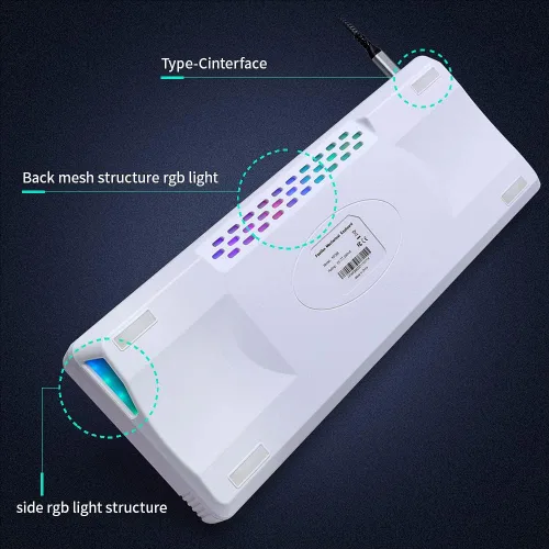 Vista 5 de La caja de conexiones programable intercambiable en caliente GK68 RGB se puede reemplazar con el kit de teclado mecánico de bricolaje compatible
