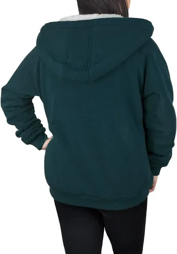Vista 2 de Victory Outfitters - Sudadera con capucha de forro polar con cremallera y forro bereber suave para mujer