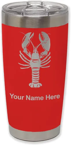 Vista 28 de LaserGram Vaso aislado al vacío de 20 onzas, langosta, grabado personalizado incluido (negro)