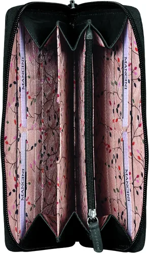 Vista 2 de Mancini Leather Goods Casablanca Colección Cartera de embrague RFID mediana para mujer