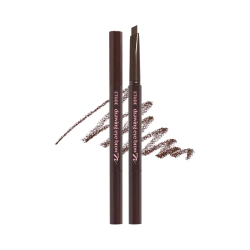 Vista 13 de ETUDE Drawing Eye Brow Pro (marrón oscuro) Lápiz de cejas para mujer, microblading, de larga duración, aspecto natural diario con textura suave