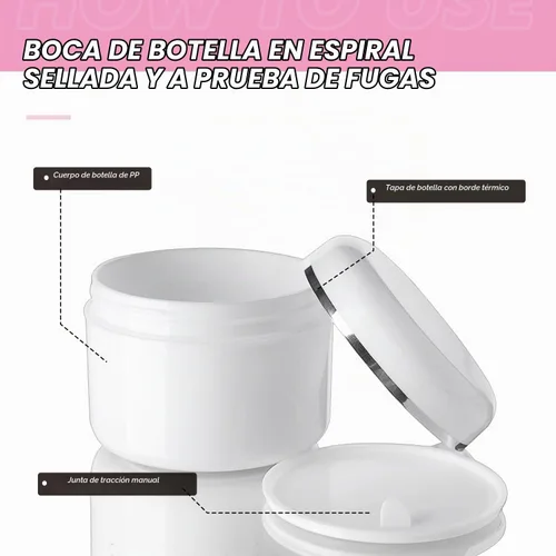 Vista 3 de 6 unids 8 oz 8.5 fl oz tarros cosméticos de plástico blanco con tapas