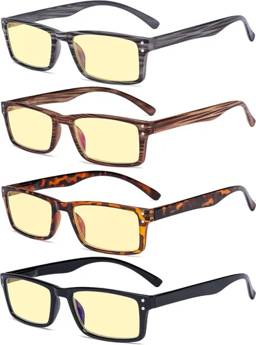 Vista 6 de Eyekepper Lentes con filtro de luz azul que bloquean el deslumbramiento digital para mujeres y hombres, pantalla de computadora de lectura, tortuga
