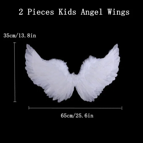 Vista 4 de Tkocisa Alas de ángel de Halloween alas de plumas disfraces de ángel de Halloween